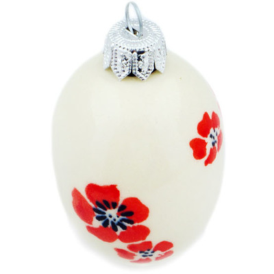 Polish Pottery Egg Ornament 3&quot; Dash O&#039; Poppies