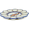 Polish Pottery Egg Plate 10&quot; Retro Brown Beauty UNIKAT