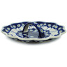 Polish Pottery Egg Plate 10&quot; Traditional Peacock
