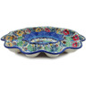 Polish Pottery Egg Plate 11&quot; Delightful Motif UNIKAT