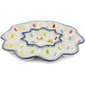 Polish Pottery Egg Plate 11&quot; Egg Hunt