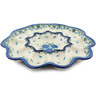Polish Pottery Egg Plate 11" Forget Me Not UNIKAT