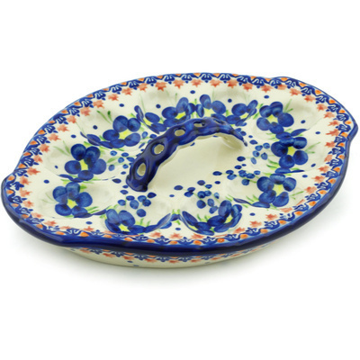 Polish Pottery Egg Plate 11&quot; Passion Poppy