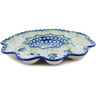 Polish Pottery Egg Plate 11&quot; Weeping Tulips UNIKAT
