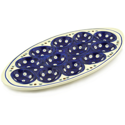 Polish Pottery Egg Plate 15&quot; Mosquito