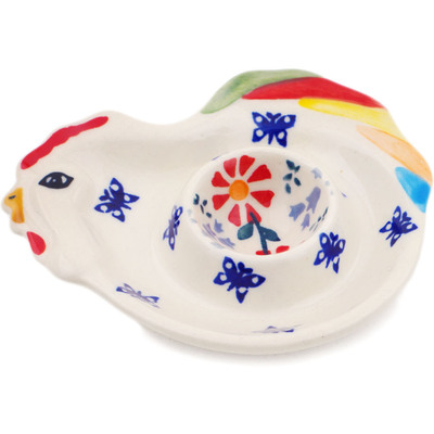 Polish Pottery Egg Plate 5&quot; Last Summer Flowers