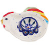 Polish Pottery Egg Plate 5&quot; Peacock