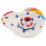 Polish Pottery Egg Plate 5&quot; Red Blossom