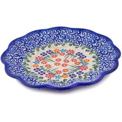 Polish Pottery Egg Plate 8" Blissful Daisy
