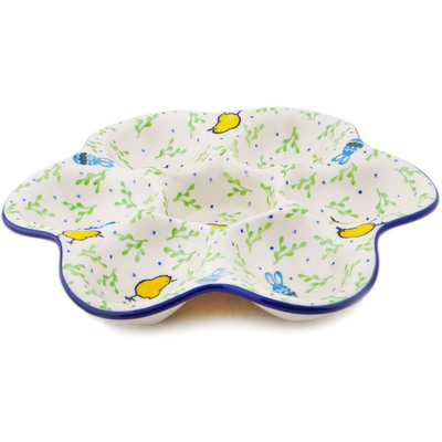 Polish Pottery Egg Plate 8&quot; Easter Day