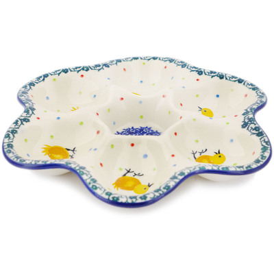 Polish Pottery Egg Plate 8&quot;