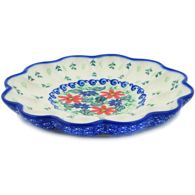 Polish Pottery Egg Plate 8&quot; Poppies Obsession UNIKAT