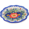 Polish Pottery Egg Plate 8&quot; Poppy Trio UNIKAT