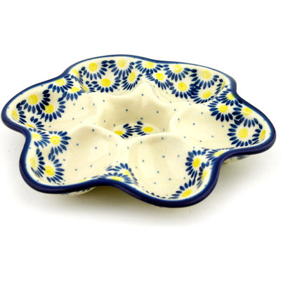 Polish Pottery Egg Plate 8&quot; Radient Scales