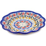 Polish Pottery Egg Plate 8&quot; Red Sunflower