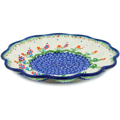 Polish Pottery Egg Plate 8&quot; Spring Flowers