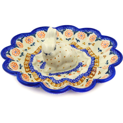 Polish Pottery Egg Plate 9&quot; Amarillo