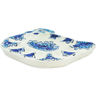 Faience Egg Plate 9&quot; Cobalt Flowers