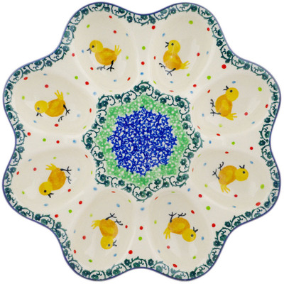 Polish Pottery Egg Plate 9&quot;