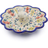 Polish Pottery Egg Plate 9&quot; Red Anemone Meadow UNIKAT