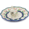 Polish Pottery Egg Plate 9&quot; Spring Flowers
