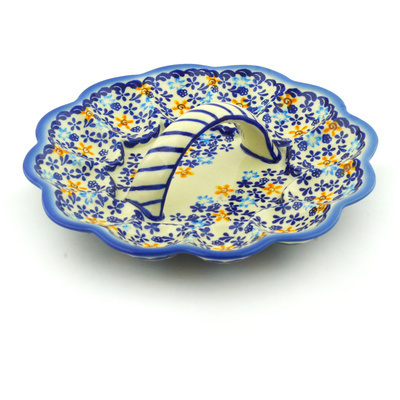 Polish Pottery Egg Plate 9&quot; UNIKAT