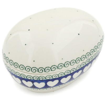 Polish Pottery Egg Shaped Jar 5&quot; Light Hearted