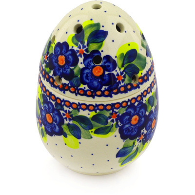 Polish Pottery Egg Shaped Jar 6&quot; Bright Buds