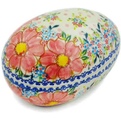 Polish Pottery Egg Shaped Jar 7&quot; Aster UNIKAT
