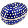 Polish Pottery Egg Shaped Jar 7&quot; Blue Eyed Beauty
