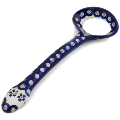 Polish Pottery Egg Spoon Flowering Peacock