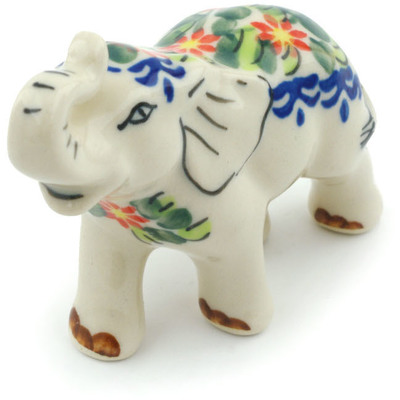 Polish Pottery Elephant Figurine 3&quot; Elegant Garland