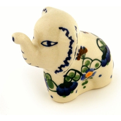 Polish Pottery Elephant Figurine 3&quot;