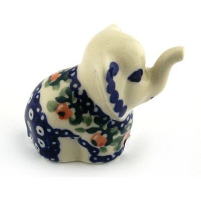 Polish Pottery Elephant Figurine 3&quot; Juicy Apple