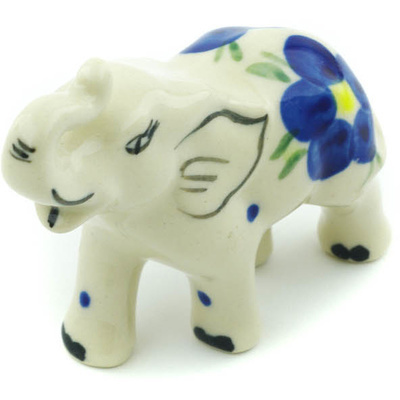 Polish Pottery Elephant Figurine 3&quot; Passion Poppy