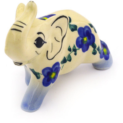 Polish Pottery Elephant Figurine 3&quot; UNIKAT