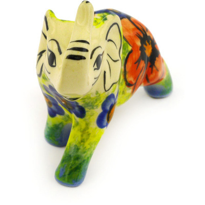 Polish Pottery Elephant Figurine 3&quot; UNIKAT