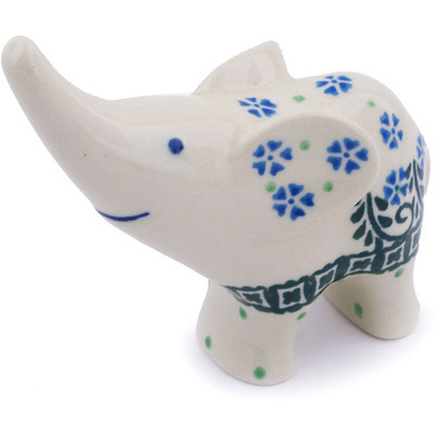 Polish Pottery Elephant Figurine 4&quot;