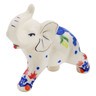 Polish Pottery Elephant Figurine 4" Passion Poppy