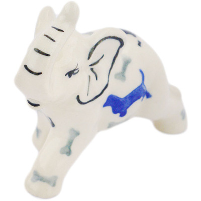 Polish Pottery Elephant Figurine 4&quot; Puppy Pleasure