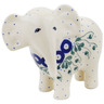 Polish Pottery Elephant Figurine 6&quot; Bleeding Heart Peacock