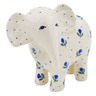 Polish Pottery Elephant Figurine 6&quot; Blue Buds