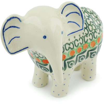 Polish Pottery Elephant Figurine 6&quot; Indian Trail