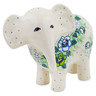 Polish Pottery Elephant Figurine 6&quot; Into Spring