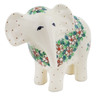 Polish Pottery Elephant Figurine 6&quot; Strawberry Blossom