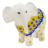 Polish Pottery Elephant Figurine 6&quot; Sunshine Daisies