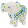Polish Pottery Elephant Figurine 6&quot; Sweet Green Daisies