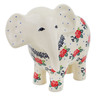 Polish Pottery Elephant Figurine 6&quot; Wild Rose