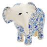 Polish Pottery Elephant Figurine 6&quot; Winter Songbirds