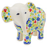 Polish Pottery Elephant Figurine 6&quot; Winter Sprinkles UNIKAT
